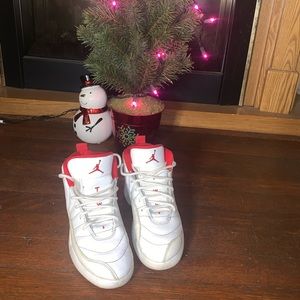 Nike Air Jordan 12 XII Retro FIBA White Cherry Red Gold size 2.5Y WITHOUT BOX